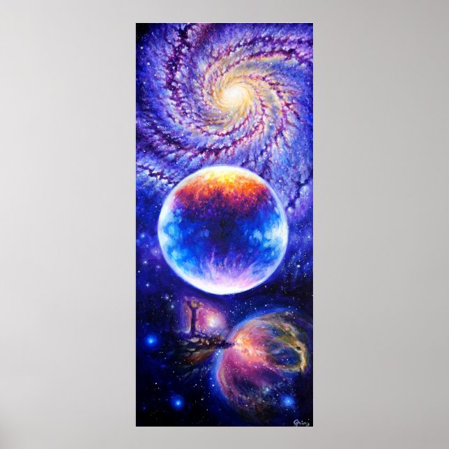 Galaxy planet och nebula poster (Framsidan)
