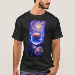 Galaxy planet och nebula t shirt