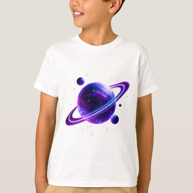 Galaxy Planet Space Kids T-Shirt (Framsida)