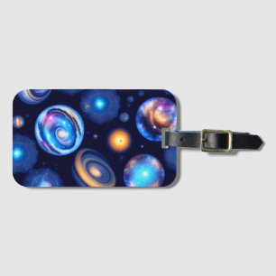 Galaxy Planets Black Himlar Bagagebricka