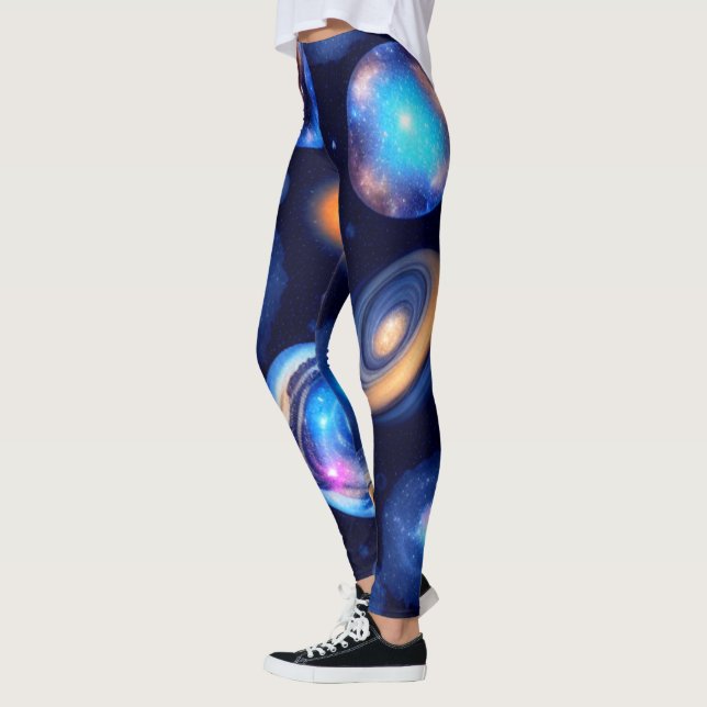 Galaxy Planets Black Himlar Leggings (Vänster)