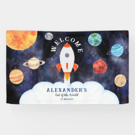 Galaxy Planets och Stars Space Rocket Välkommen