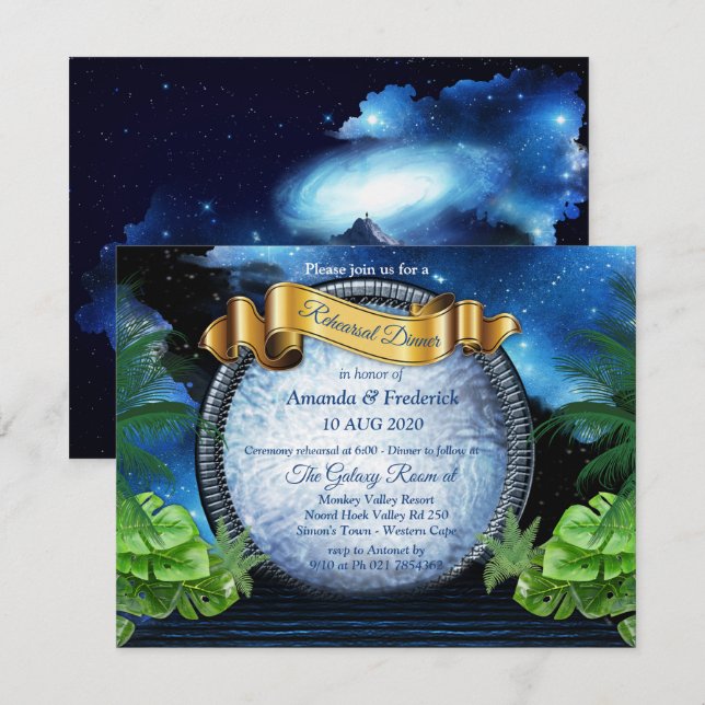 Galaxy-Portal Rehearsal-middag Inbjudningar (Fram/baksida)