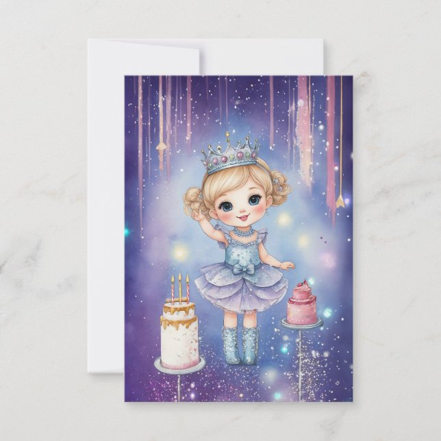 Galaxy Princess Birthday Card Kort (Framsida)