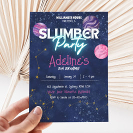 Galaxy pyjamasparty Födelsedagsinbjudan Inbjudningar