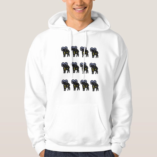 Galaxy Ram-tröja – Aries eldstjärntecken identitet Hoodie (Framsida)