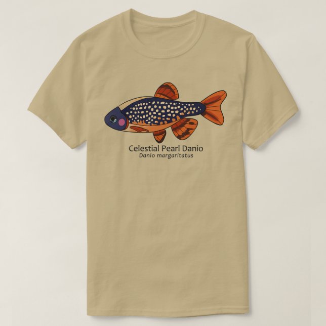 Galaxy Rasbora Celestial Pearl Danio med text T Shirt (Design framsida)