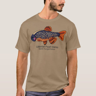 Galaxy Rasbora Celestial Pearl Danio med text T Shirt
