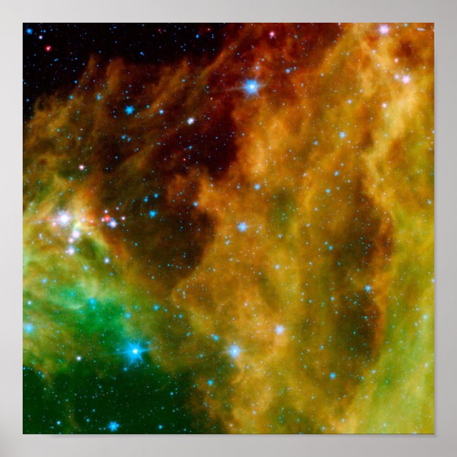 Galaxy Red Nebula Cosmos Poster (Framsidan)
