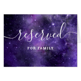 Galaxy Reserved Skylt | Celestial Nattlig Bröllop OBS Kort