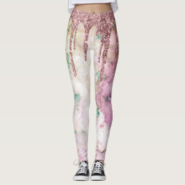 Galaxy Ro Guld Glitter Drives Elegant Design Leggings