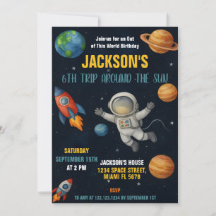 Galaxy Rocket Frakt Party Inbjudan