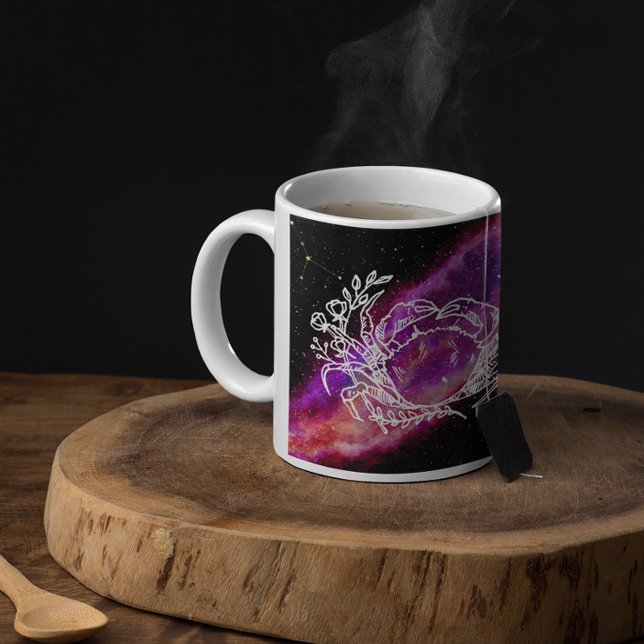 Galaxy Rosa Cancer Constellation Zodiac-tecken Kaffemugg (Skapare uppladdad)