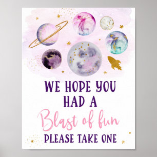 Galaxy Rosa Guld Blast of Roligt Birthday favand S Poster