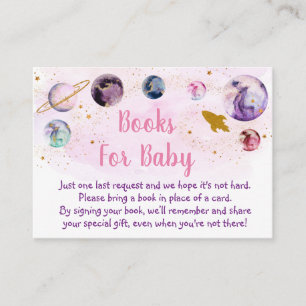 Galaxy Rosa Guld Space Baby Shower Bok Request Tilläggskort