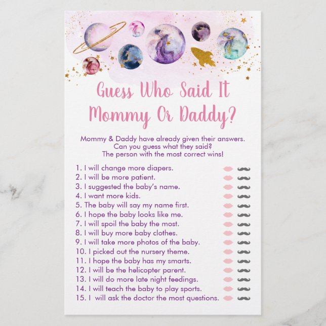 Galaxy Rosa Guld Space gissar vem som sa att det s (Framsida)