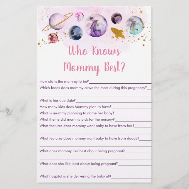 Galaxy Rosa Guld Space som känner Mamma Best Game (Framsida)