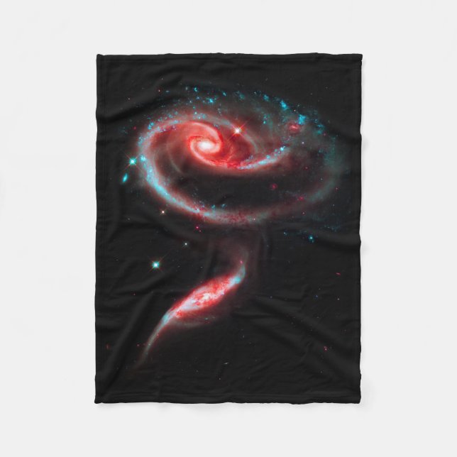 Galaxy Rosa Röd Fleecefilt (Framsidan)