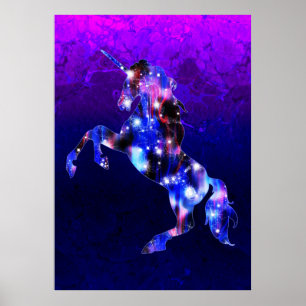 Galaxy rosa vacker encorn-glatt bild poster