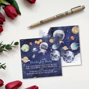 Galaxy Rymden Baby Shower Bok-begäran Tilläggskort