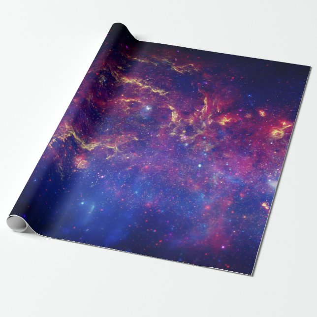 Galaxy Rymden Himlar Stars Celestial Blue Presentpapper (Utrullad)