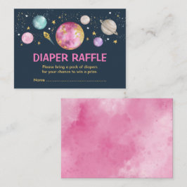 Galaxy Rymden Måne Star Girl Diaper Raffle Tilläggskort