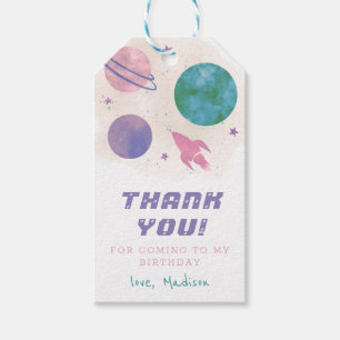 Galaxy Rymden Planet Tack Girly Presentetikett