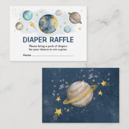 Galaxy Rymden Planets Måne Star Diaper Raffle Tilläggskort