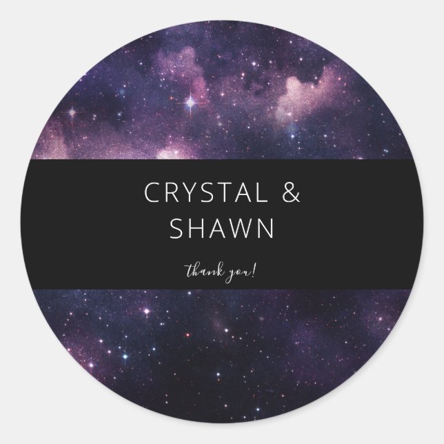 Galaxy Rymden Tack Runt Klistermärke (Framsida)