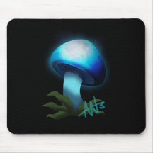 Galaxy Shiitake Glowing Light Blue Mushroom