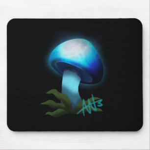 Galaxy Shiitake Glowing Light Blue Mushroom Musmatta