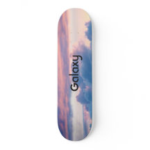 GALAXY Skateboard Solnedgång Skymning Blå Rosa