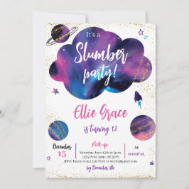 Galaxy Slumber Party Inbjudningar