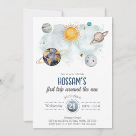 Galaxy Sol Måne Stars Planets för rymden-dagstidni Inbjudningar