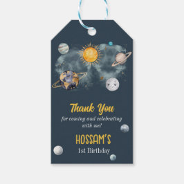 Galaxy Sol Måne Stars Planets för rymden-dagstidni Presentetikett