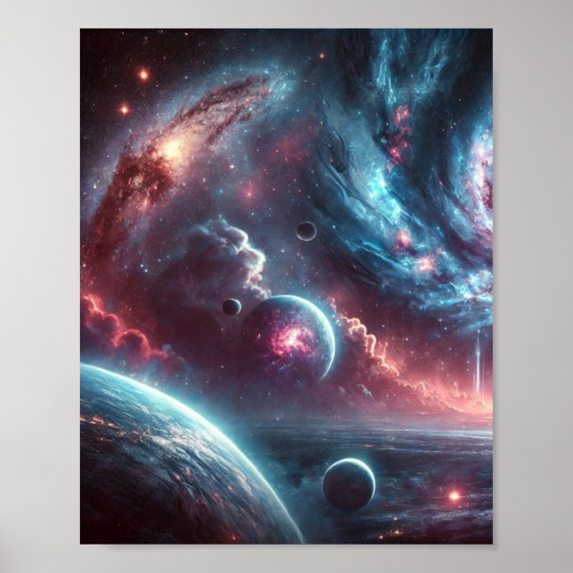 Galaxy Space Background - Digital Download, Aesthe Poster (Framsidan)