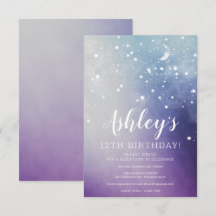 Galaxy Space Birthday Sleepover-inbjudan Inbjudningar
