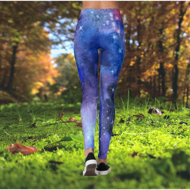 Galaxy Space Blue Lila Yoga Leggings (Skapare uppladdad)