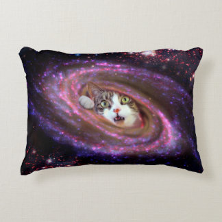 Galaxy Space Cat Polyester-dekorfärg 16 x 12 tum Prydnadskudde