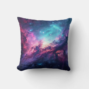Galaxy space glitter nebula lila rosa universum kudde