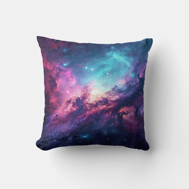 Galaxy space glitter nebula lila rosa universum kudde (Framsida)