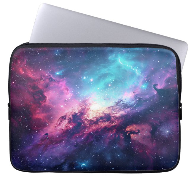 Galaxy space glitter nebula lila rosa universum laptop fodral (Framsidan)