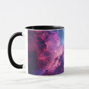 Galaxy space glitter nebula lila rosa universum mugg
