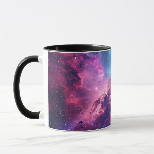 Galaxy space glitter nebula lila rosa universum mugg (Vänster)