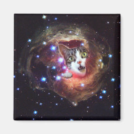 Galaxy Space Kats LOL 2-tums kvadratisk magnet