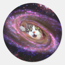 Galaxy Space Kats LOL Funny Sticker