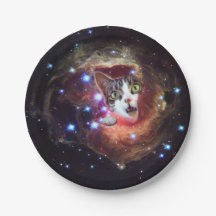 Galaxy Space Katt Papper Tallrikar 7 tum