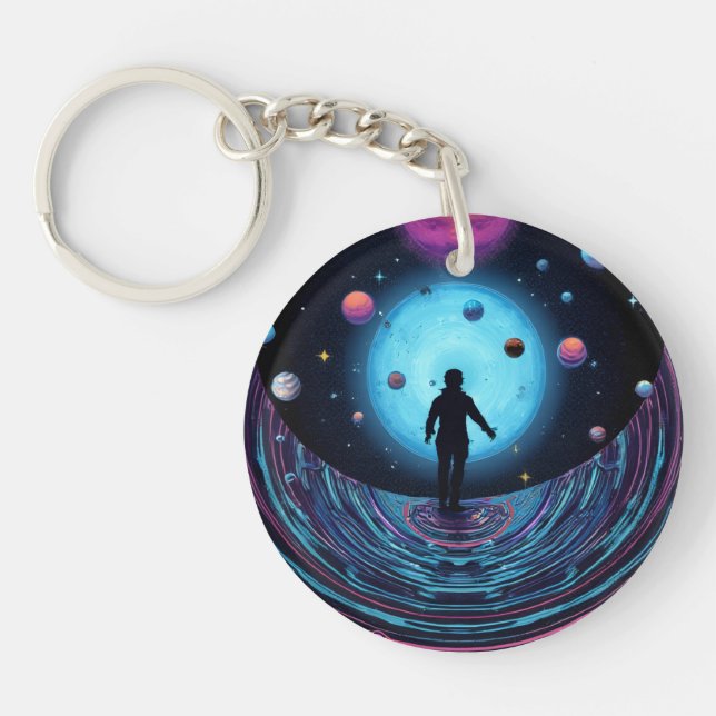 Galaxy Space Keychain | Cosmic Universe Art Keycha (Framsidan)