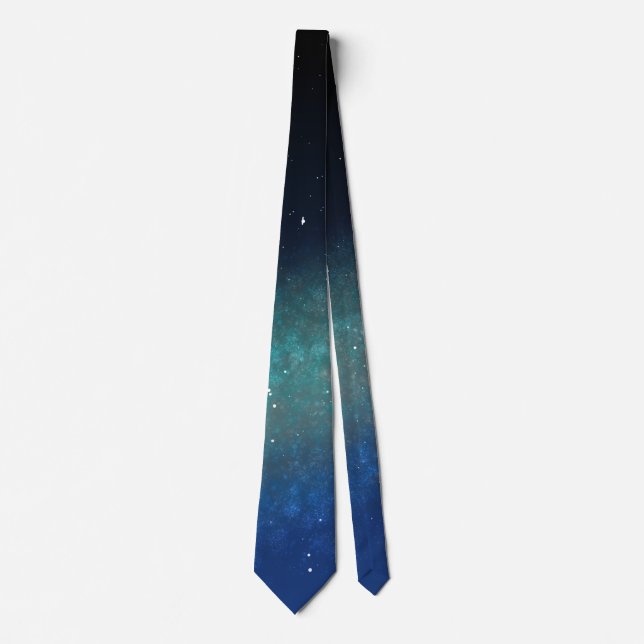 Galaxy Space Nebula Night Himlar Blue Grönt Slips (Framsida)