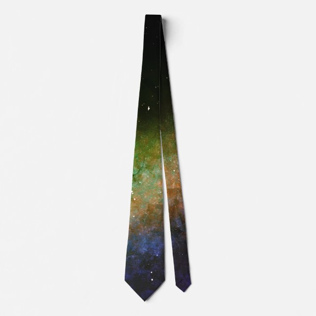 Galaxy Space Nebula Night Himlar Red Orange Grönt Slips (Framsida)